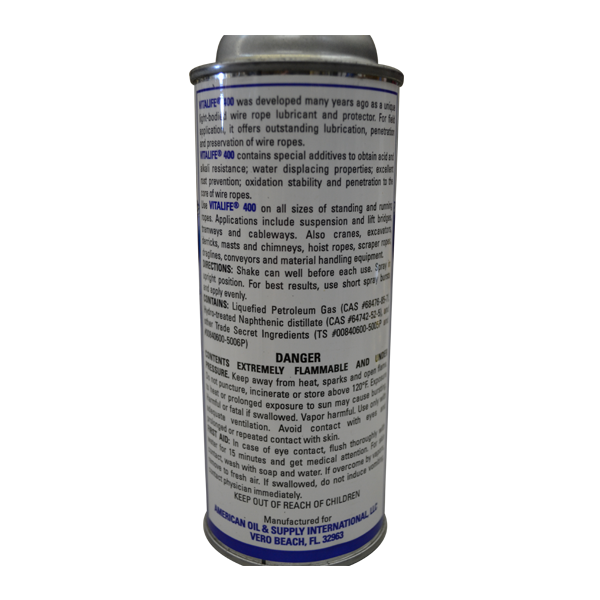 Vitalife Wire Rope Lubricant 12 oz can